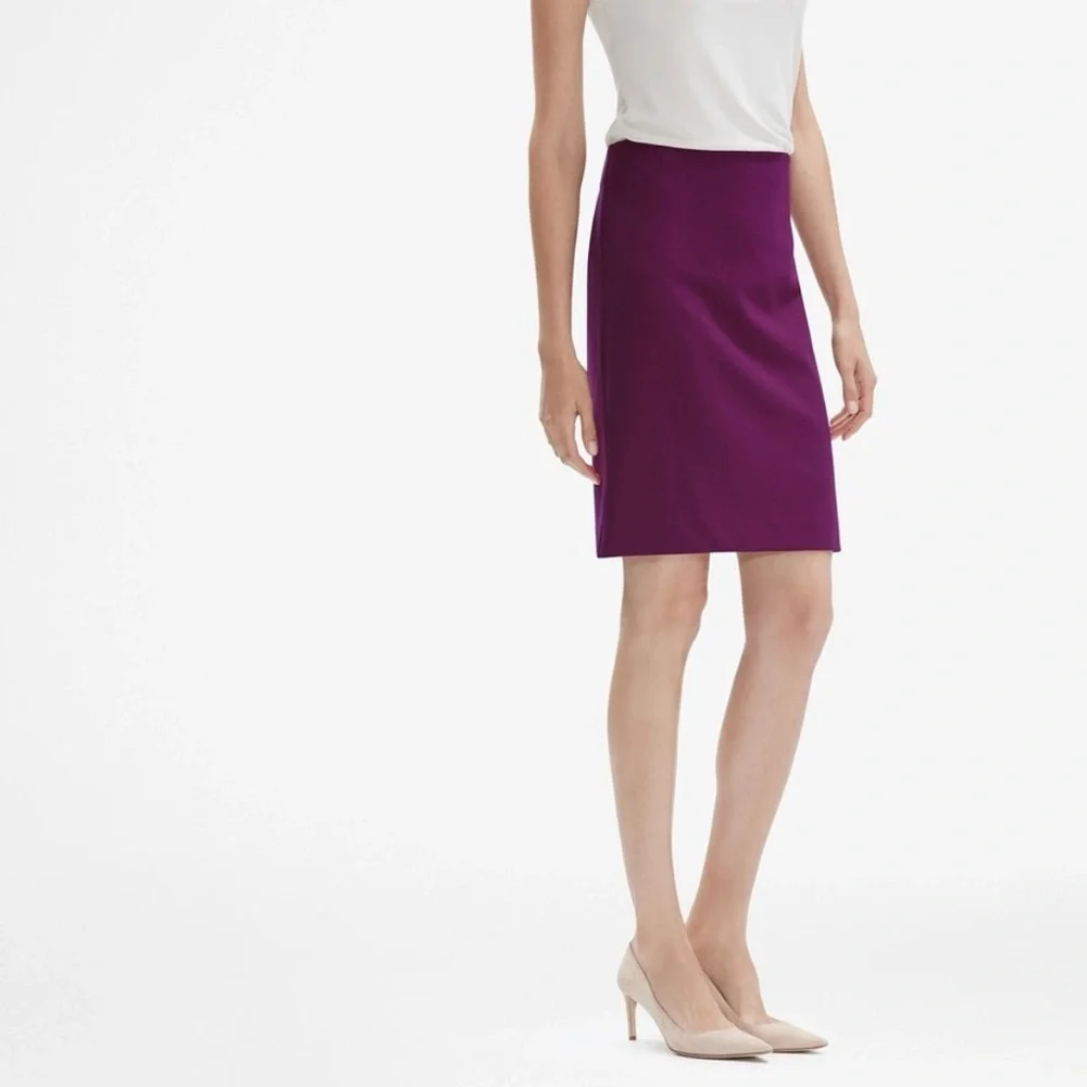 NWT MM Lafleur Noho Skirt Women’s 8 Deep Plum Purple Straight Pencil Corporate - Picture 2 of 15